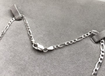 Zilveren figaro halsketting 45cm /3mm breed