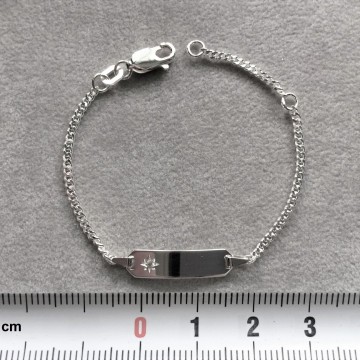 Zilveren plaatarmbandje 11-13 cm Zirkonia