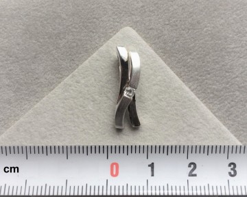 Zilveren dames hanger 21mm + zirkonia