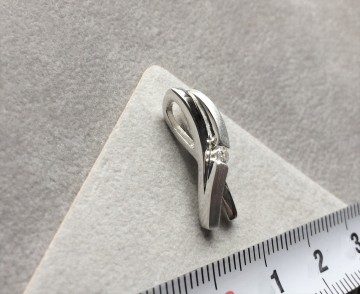 Zilveren dames hanger 21mm + zirkonia