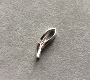 Zilveren dames hanger 21mm + zirkonia