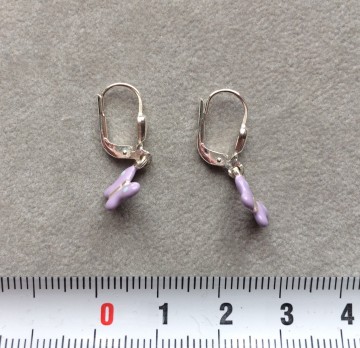 Zilveren vlinder oorbellen Paars