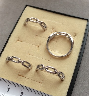 Zilveren dames ring - schakel