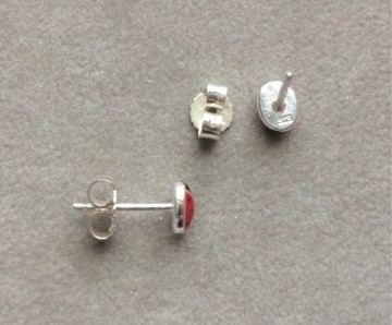 Zilveren lieveheersbeestjes oorbellen knopjes