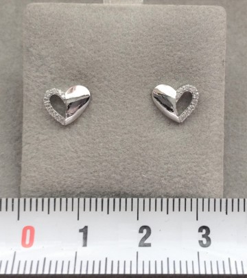 Zilveren oorbellen luxe hart