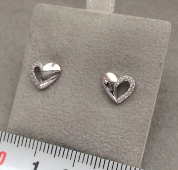 Zilveren oorbellen luxe hart