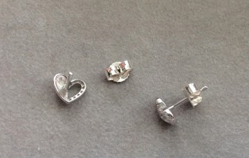 Zilveren oorbellen luxe hart