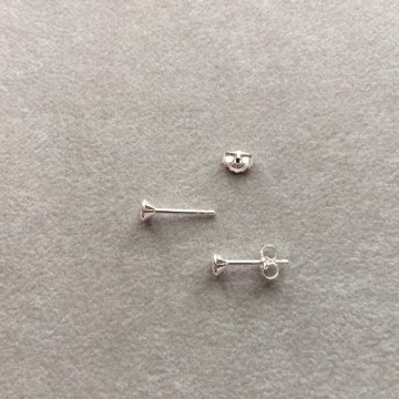 Zilveren mini oorbellen 3.8mm (kegelvormig)