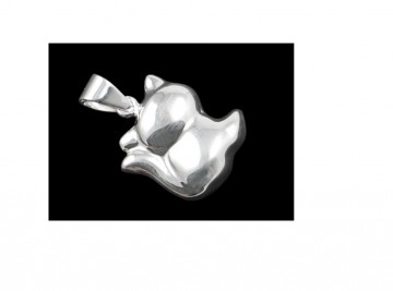 Zilveren poes / kat hanger 14 mm