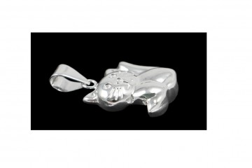Zilveren poes / kat hanger 14 mm