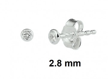 Zilveren extra mini oorbellen 2.8 mm (kegelvormig)