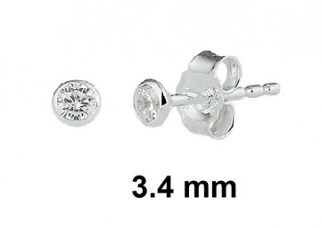 Zilveren mini oorbellen 3.4mm (kegelvormig)