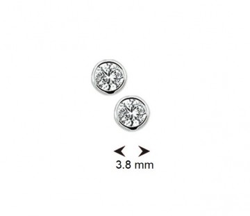 Zilveren mini oorbellen 3.8mm (kegelvormig)
