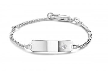 Zilveren plaatarmbandje 11-13 cm Zirkonia