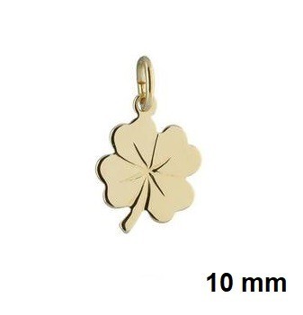 Gouden klavertje 10mm hanger