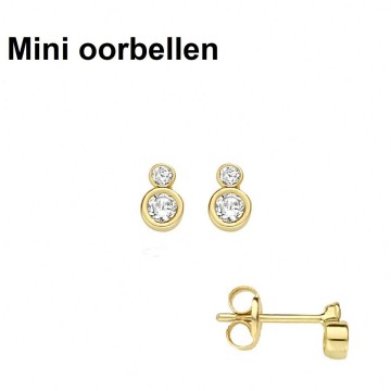 Gouden mini oorbellen 3.8mm