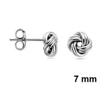 Zilveren oorknoppen knoop 7 mm