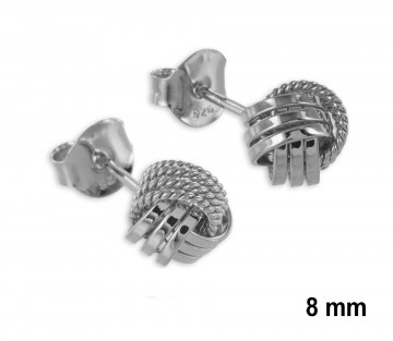 Zilveren oorbellen knoop 8mm