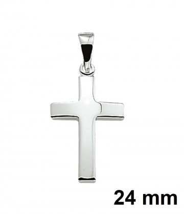 Zilveren kruis 24 mm hanger