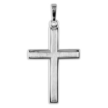 Zilveren hanger kruis groot 28 mm