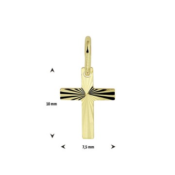 Gouden kruisje hanger 10mm