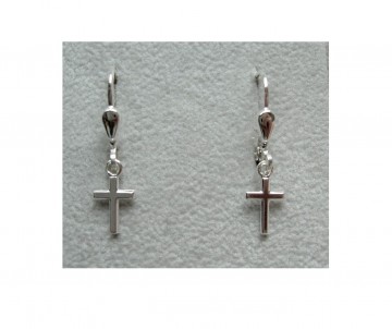 Zilveren kruis hangertjes oorbellen kruisjes