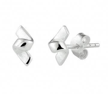 Zilveren dames oorknopjes krul  (zonder steentjes)