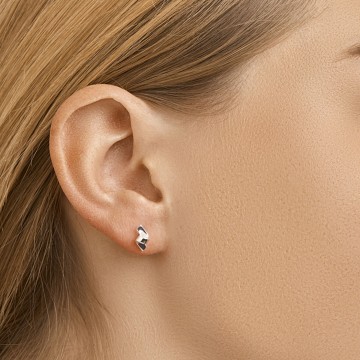 Zilveren dames oorknopjes krul  (zonder steentjes)