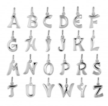 Zilveren letter hanger