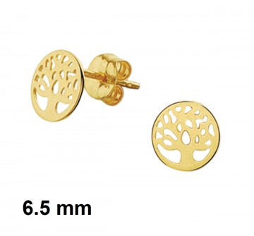 Gouden levensboom oorbellen Knopjes