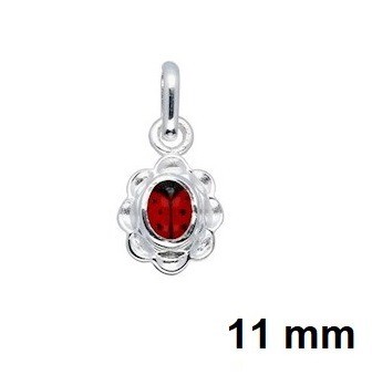 Zilveren lieveheersbeestje hanger