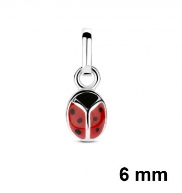 Zilveren lieveheersbeestje hanger klein