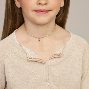 Zilveren lieveheersbeestje hanger klein