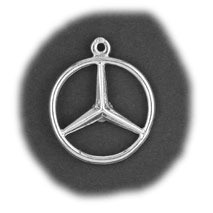 Zilveren Mercedes ster auto hanger