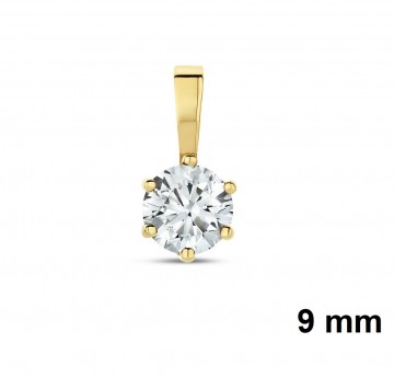 Gouden hanger mini zirkonia 9 mm