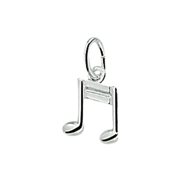 Zilveren muzieknoot hanger