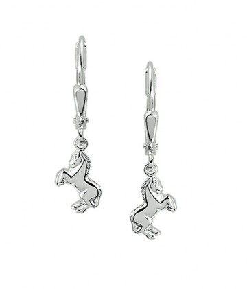 Zilveren hangertjes paard oorbellen