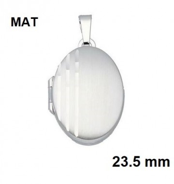 Zilveren medaillon 23.5mm gematteerd bewerkt