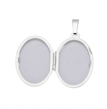 Zilveren medaillon 23.5mm gematteerd bewerkt