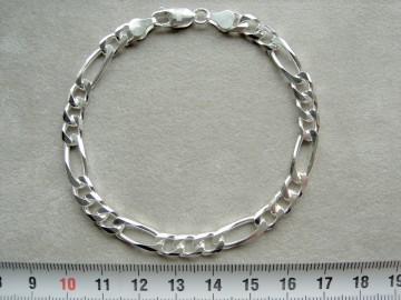 Zilveren armband 6 mm - 21 cm - Heren figaro