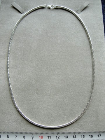 Zilveren collier slang 3 mm, 45 cm