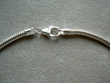 Zilveren collier slang 3 mm, 45 cm