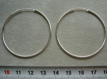 Zilveren creolen 45 mm