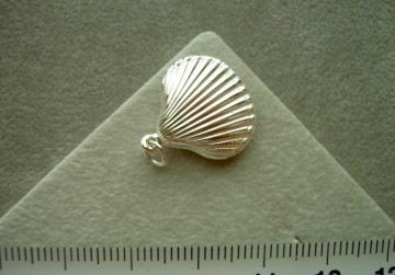 Zilveren hanger schelp