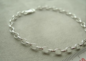 Zilveren jasseron ovaal 18-19cm armband