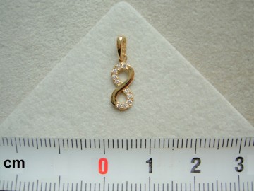 Gouden infinity hanger zirkonia