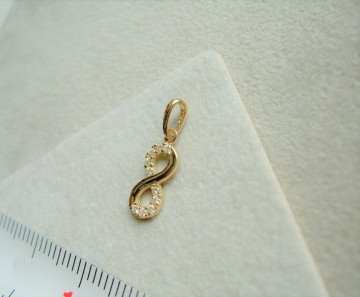 Gouden infinity hanger zirkonia