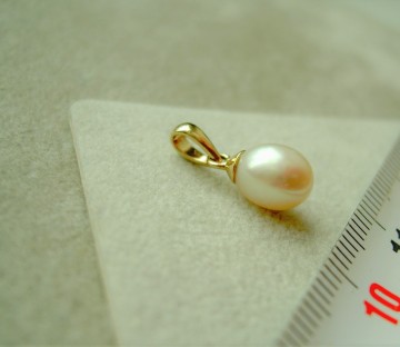 Gouden parel hanger (15mm)