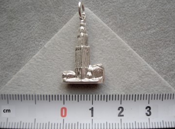 Zilveren Martinitoren hanger luxe - d' Olle Grieze