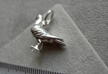 Zilveren duif / postduif hanger groot